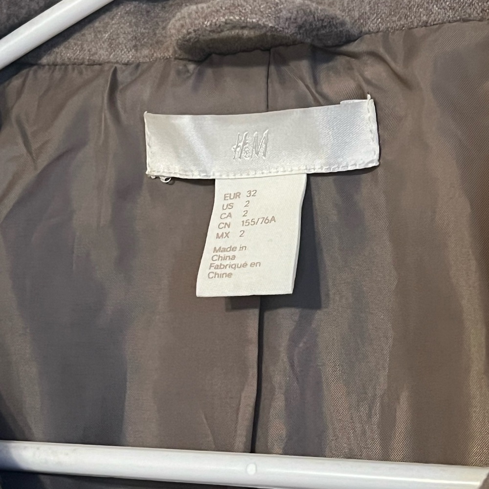 H&M Tan/Beige/Brown Double Breasted Jacket pea coat trench coat - Picture 5 of 5